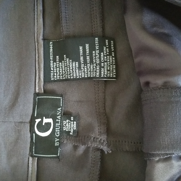 (12) G by Giuliana Slim Fit Ankle Pant Rayon Blend Faux Leather Strips Skinny - Picture 3 of 11